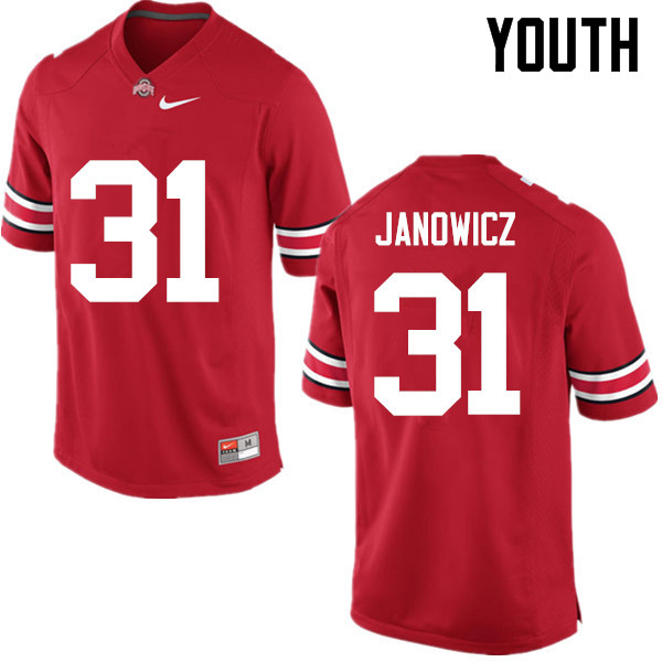 Ohio State Buckeyes Vic Janowicz Youth #31 Red Game Stitched College Football Jersey